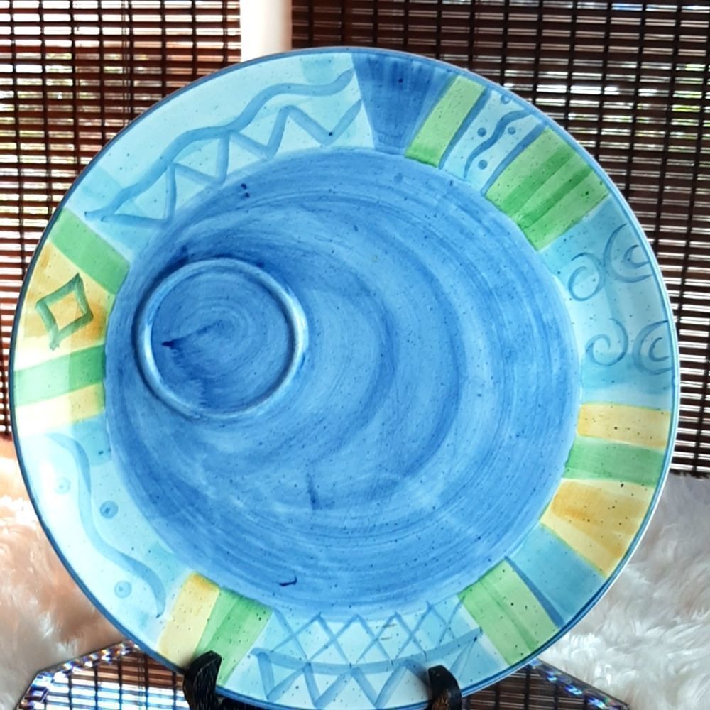 Living Art  Hand Painted Ceramic‎ Serving  Tray    New